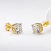 Серьги -грибки настоящие 0,5/1 карат D Цвет Moissanite для женщин 18K золото 925 серебряный серебряный свадьба прекрасные украшения