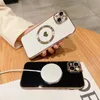 6D Magnetic Wireless Charging Cases For Iphone 15 14 Pro Max 13 12 11 X XR XS 8 7 Plus Soft TPU Luxury Bling Love Heart Chromed Fine Hole Metallic Plating Phone Back Covers