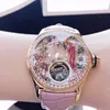Zegarstka na rękę rafa tygrysa/rt damska luksusowe zegarki modowe Wodoodporne diamenty różowe tarcze automatyczne Tourbillon RGA7105WristWatches Iris22
