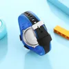 Kinderuhren OHSEN Kinder-Sportuhren, 50 m wasserdicht, blaues Silikon, elektronische Armbanduhr, Stoppuhr, Kinder-Digitaluhr für Jungen und Mädchen, 230220