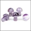 Pierre 20Mm Améthyste Mini Champignon Statue Sculpture Naturelle Décoration De La Maison Cristal Polissage Ge Luckyhat Drop Delivery Bijoux Dhdjv