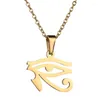 Pendant Necklaces Aroutty Egyptian Gods Power Eye Necklace Of Horus Stainless Steel Clavicle Chain For Man And Woman