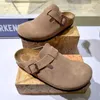 Zapatillas Diseñador de fábrica Birkinstocks Boken Zapatillas de corcho calvo Boston Boken Sandalias de cuero para hombres y mujeres