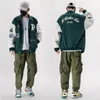 Giacche da uomo Giacca da baseball uniforme moda Giacca monopetto in pelle PU con applicazioni bomber patch Giacca casual da uomo