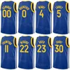 كرة السلة المطبوعة من Man Kids Donte DiVincenzo Jersey 0 Patrick Baldwin Jr 7 Jonathan Kuminga 00 Klay Thompson 11 Poole 3 Draymond Green 23 Team Blue Black White Yellow