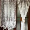 Curtain Aesthetic Floral Lace Balloon Valance American Retro Half-Curtain For Kitchen Glass Door Small Window Roman