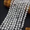 Stone Natural Stones 6Mm 8Mm 10Mm Loose White Turquoise Beads String Diy Bracelet Accessories Jewelry Makin Luckyhat Drop Delivery Dhghx