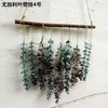 Fleurs décoratives YOMDID plantes vertes artificielles suspendues branche d'eucalyptus avec bâton en bois fausse plante pour ferme maison jardin mur