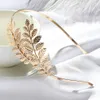 Tiaras Golden Headwear Tiara Hair Combs Leaves Hair Bands Bride Headbands Wedding Hair Crown Hair Hoop Z0220