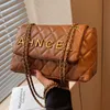 handbag 2023 hand fashionable new Simple spring net red fashion chain single shoulder rhombus embroidered thread versatile cross-body bag