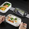 Dinnerware Sets Outdoor Tableware 304 Portable Stainless Steel Lunch Box W/Bags Baby Child Student Camping Picnic Container Bento