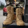 Сапоги палубы для мужчин военные тактические мужчины сапоги сапоги высочайшее качество рабочая безопасная обувь Lightweigh Bombat Motocycle Мужские ботинки 230217