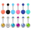 1set Navel & Bell Button Rings Piercing for Women Ball Pearl Ball Colorful Surgical Steel Summer Beach Fashion Body Jewelry