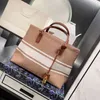 Abendtaschen Tragbare große Kapazität bestickte Canvas-Taschen Tote Frauen Handtasche Schulter Leder Designer Umhängetasche weibliche Eimer mit kleinen