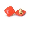 Sırtlar Küpe Delmiş Küpe Küpe Küpe Kupular Sarı Kırmızı Meydan Reçine Kulak Klipsi Geometrik Takı Bul boucle Oreille Femme