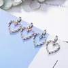 Studörhängen Fashion 925 Silver för kvinnor Bröllopsfest Luxury Crystal Zircon Heart Earring Jewelry Gift Brincos 585Stud