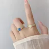 Cluster Ringen Vintage Chinese Stijl Imitatie Jade Ring Trend Ontwerp Kristal Maansteen Hart Gepersonaliseerde Vinger Voor Vrouwen Sieraden