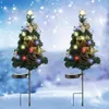 Décorations de Noël 2pcs / pack Solaire Arbre Lumière Smart Sensing Pelouse Lampe Extérieure Étanche Jardin LED Pommes De Pin Cour Paysage