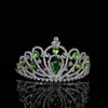 Tiaras 2021 New Colorful Crystal Crown Wedding Bridal Women's Hair Accessories For Girls Birthday Fashion Headdress Bride Tiara Clip Z0220