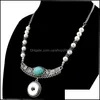 Pendant Necklaces Noosa Chunks Snap Statement Ethnic Turquoise Stone Pearl Beads Necklace Jewelry Diy 18Mm Ginger Button Neck For Wo Dhch9