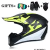 Мотоциклетные шлемы 3 подарки Racing Offroad FL Face Helme Dot Motocross Motorbike Dirt Bike Vintage Casco Moto Drop Мобиль