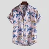 Hommes t-shirts hommes printemps été décontracté mince imprimé à manches courtes haut de plage Blouse Fit impression 3D Camisa ethnique respirant