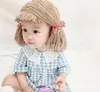 Kapaklar Şapkalar Sevimli Çocuklar Kız Hat Beanie Saç Pigtail Cap El Yapımı Yün İplik Çocuklar Bebek ve Aksesuarlar Mokografi Dersler 230220