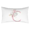 Oreiller rose court en peluche lettre couverture 30x50 taie d'oreiller canapé S décoratif coussins décoration de la maison taie d'oreiller