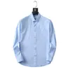 Casual shirts van heren lente en herfst hoogwaardige zakelijke klassiek borduurwerk solide kleur lange mouwen shirt dikke oxford doek shirts maat m-3xl #882