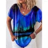 Kvinnors T-skjortor Summer Fashion Women's Short-Sleeve Digital Printed T-Shirt Casual Loose Top Tee Shirt Clothing Frauen