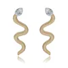Hoopörhängen 2023 Punk Long Snake for Women Jewelry European Gold Color Ear Stud Handmade Womens Earings Girl Gift