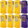 Print Man Woman Youth Basketball Austin Reaves Jersey 15 Max Christie 10 Lonnie Walker IV 4 Dennis Schroder Troy Brown Jr LeBron James Davis Black Yellow Purple White