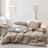 Bedding Sets BBSET 2/3PCS Cotton Bed Set Home Pure Color Print Pillowcase & Duvet Cover Textile Product Bedroom Decor