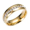 Cluster Ringe Mode Gold Silber Schwarz Edelstahl Ring mit Stein Kristall für Männer Mädchen Frauen Paar Liebe Hochzeit Schmuck