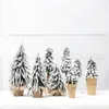 Décorations de noël arbre artificiel support en bois Base pour la décoration de fête à la maison plantes miniatures vertes