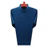 Männer Polos 2023 Frühling Sommer Männer Casual Polo Shirts Blau Grün Rot Schwarz Drehen Unten Kragen Langarm Tops Männlich tägliche Kleidung