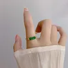 Cluster Ringen Vintage Chinese Stijl Imitatie Jade Ring Trend Ontwerp Kristal Maansteen Hart Gepersonaliseerde Vinger Voor Vrouwen Sieraden