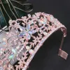 Tiaras Baroque 빈티지 로즈 골드 컬러 크리스탈 꽃 신부 Tiaras Crown Rhinestone Pageant Crowns with Comb Wedding Hair Accessories Z0220