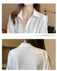 Blouses pour femmes Blusas Mujer De Moda 2023 blanc chemise à manches longues femmes col rabattu bureau en mousseline de soie Femme vêtements dames hauts Femme