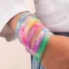 Bracelet de crâne de pirate de pirate brillant coloré en caoutchouc brillant pour l'homme Femmes coeur chanceuse Clover Girls Elasticity Sports Silicone Bracelets