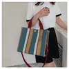 Schoudertassen Capaciteit Designer Hoge Streep Handvat Ontwerp Canvas Crossbody Voor Vrouwen 2021 Zomer Mode Handtassen Tote2586