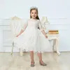 Meisjesjurken Spring jurk voor meisjes lange mouw polka dot kinderen elegante bruiloft avondfeest kleding kinderen winter casual kleding