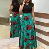 Casual Dresses Plus Size Women's Summer Print Stitching Flower Long Banquet Dress 2023 Bodycon Elegant Sexy Woman Super