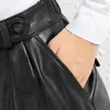 Shorts pour femmes 2023 Lady Fashion Court Pantalon en cuir véritable Femme Automne Véritable peau de mouton Sexy SY3995