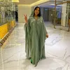 Etniska kläder doib afrikanska klänningar för kvinnor chiffong plus storlek dashiki diamantpärlor boubou abaya dubai muslimsk klänningsrock