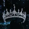 Bruiloft haar sieraden barokke luxe geometrische kristallen bruids tiaras kroon grote optocht prom diadeem bruid hoofdbanden bruiloft haaraccessoires 230217