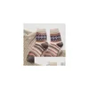 Enfants Chaussettes Hiver Thermique Vintage Colorf Bas Laine Tricot Noël Kneehigh Bonneterie Chaussettes Mode Coton Casual Cheville Dro Dhdwl