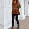 Women's Blouses Women Casual Corduroy Shirts Autumn 2023 Leopard Patchwork Turn-Down Collar Long Sleeve Tops Outerwear Streetwear