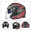 Motorcykelhjälmar hjälm öppen ansikte Dual Lens Visors Moto Electric Bicycle Men Women Summer Scooter Motorcykel Drop Delivery Mobiles DHH9L