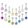 1set Navel & Bell Button Rings Piercing for Women Ball Pearl Ball Colorful Surgical Steel Summer Beach Fashion Body Jewelry